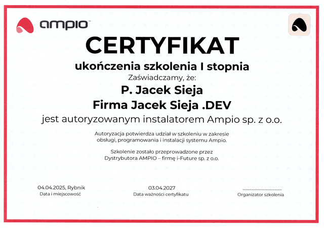 Certyfikat Ampio